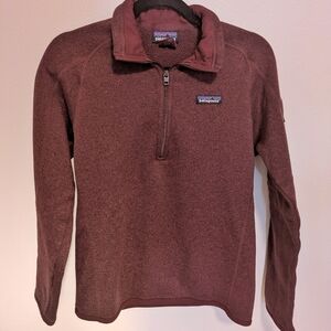Patagonia Women's Burgundy Quarter Zip Fleece Sweater